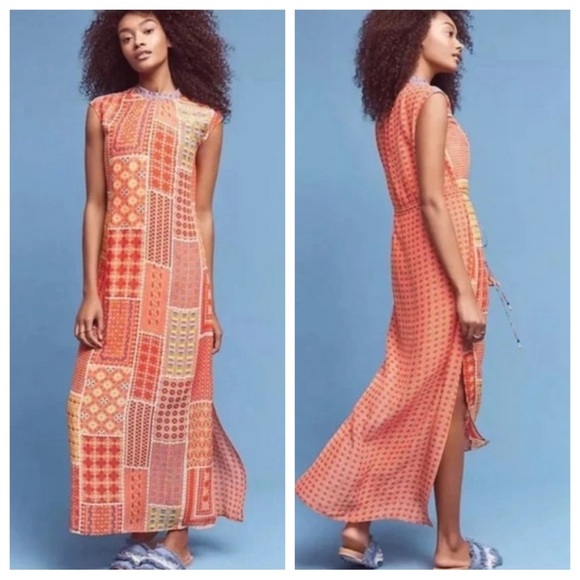 Tanvi Kedia x Anthropologie Sol Maxi Dress Geometric Print 33363 - Picture 1 of 15